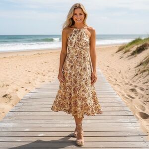 NWT Joie (REVOLVE) Floral Maxi Halter Sundress Summer‎ Vacation Twee Resortwear